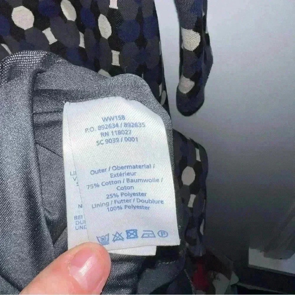 Boden Priscilla Jacquard Dress US 6 Geometric Gray Navy Taupe Black - Picture 8 of 9